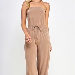 JUMPSUIT M nwt taupe nude pants suit women. Ships same day. SUMMER. beach